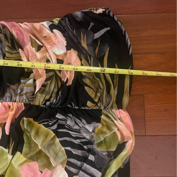 Favorite Daughter The Bad Decisions Tropical Ruched Midi Bodycon Dress Medium - Picture 5 of 6